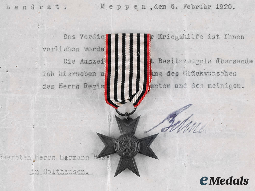 prussia,_imperial._a_merit_cross_for_war_aid_with_documents_to_hermann_hake_m19_27466_2
