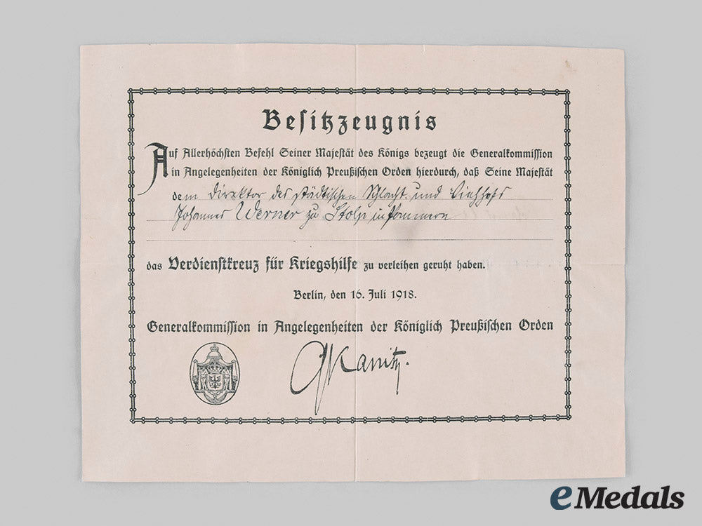 prussia,_imperial._a_merit_cross_for_war_aid_with_document_to_johannes_werner_m19_27542