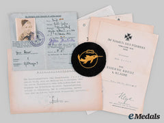 Germany, Kriegsmarine. A Lot Of Awards & Documents, Small Unit War Badge