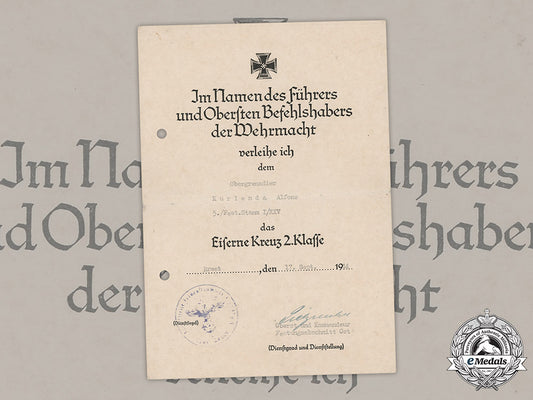 germany,_heer._an_ek2_document_to_defender_of_normandy,_signed_by_oak_leaves_recipient_oberst_pietzonka_m19_2803_1