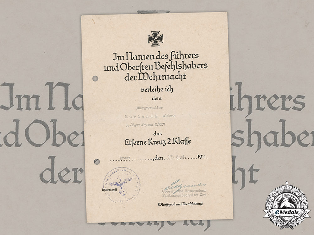 germany,_heer._an_ek2_document_to_defender_of_normandy,_signed_by_oak_leaves_recipient_oberst_pietzonka_m19_2803_1