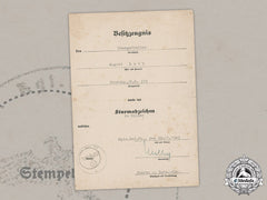 Germany, Heer. An Infantry Assault Badge In Silver Award Document To Obergefreiter August Loth, 1943