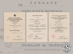 Germany, Heer. A Lot Of Three Award Documents To Artillery Stabsgefreiter Kurt Klotzsche