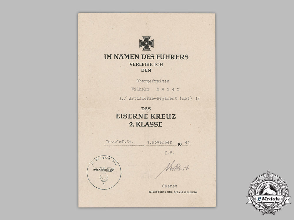 germany,_heer._a_collection_of_documents_to_artillery_obergefreiter_wilhelm_meier_m19_3161