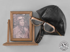 Germany, Imperial. A Pilot’s Flight Helmet & Goggles, Flieger-Bataillon Nr. 1