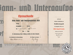 Germany, Third Reich. A Pair Of Merit Documents