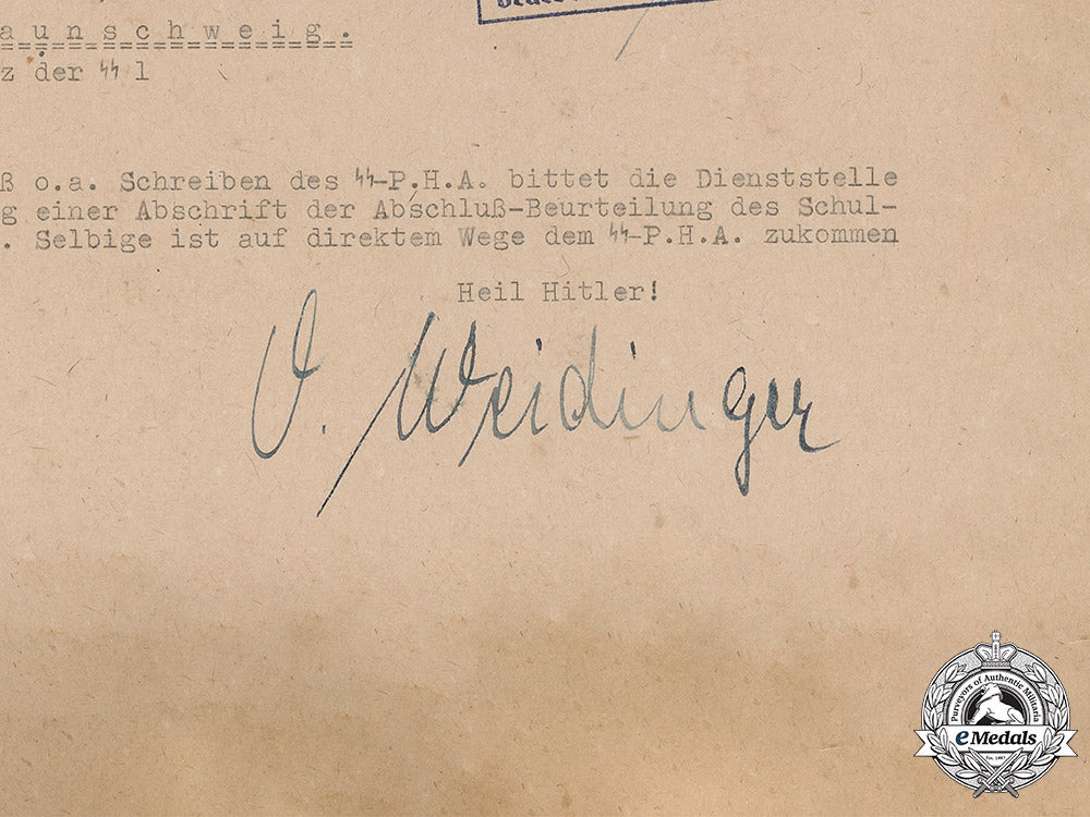 germany,_ss._an_official_letter_sent&_signed_by_ss-_sturmbannführer_otto_weidinger(_kc_w/_oak_leaves&_swords),1943_m19_4245