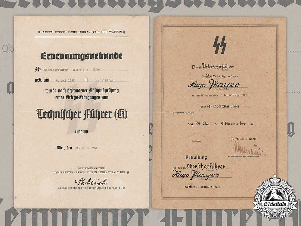 germany,_ss._a_pair_of_documents_to_ss-_oberscharführer_hugo_mayer_m19_4265_1_1