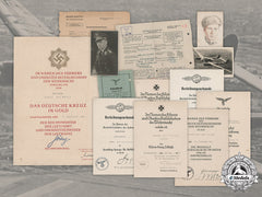 Germany, Luftwaffe. A Collection Of Documents To Honour Goblet Recipient Ernst Halbrock