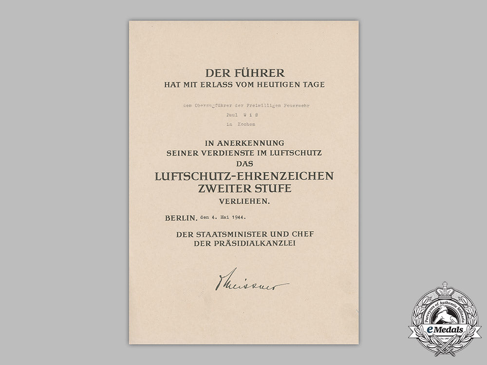 germany,_third_reich._an_air_raid_defence_medal_award_document_to_paul_wiß,_c.1944_m19_4729_2_1