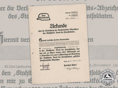 Germany, Third Reich. A Stahlhelm Commencement Of Duty Badge Document To Paul Erdmann, C.1934