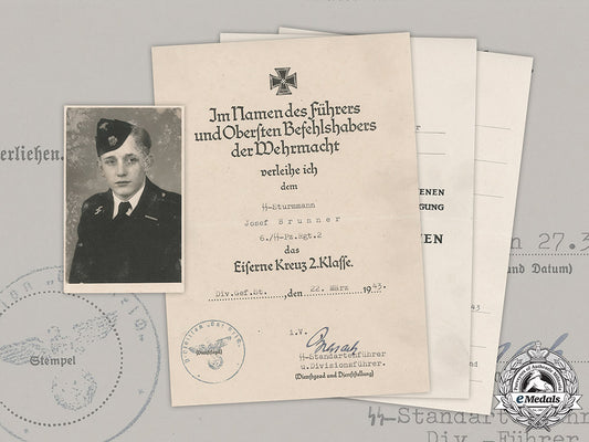 germany,_waffen-_ss._three_award_documents&_studio_portrait_of_ss-_sturmmann_josef_brunner,_ss_panzer_regiment“_das_reich”_m19_4769_1_1