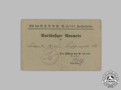 germany,_sa._a_preliminary_member_id_card_of_local_unit,1933_m19_4781