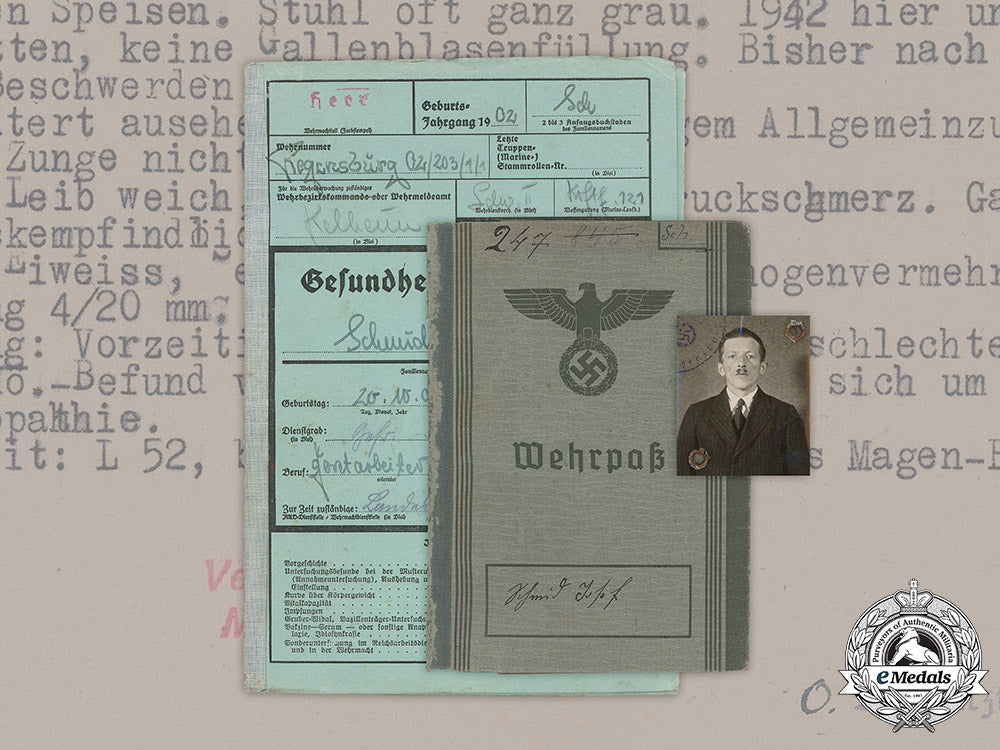 germany,_heer._a_wehrpaß_and_health_book_to_gefreiter_josef_schmid_m19_4997