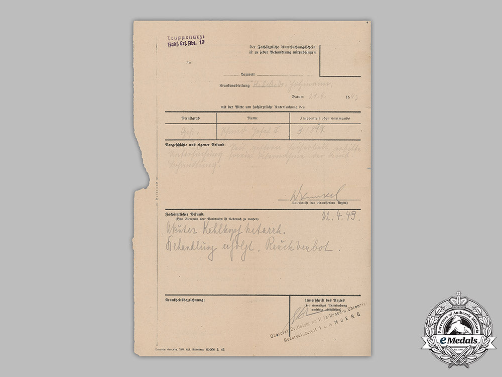 germany,_heer._a_wehrpaß_and_health_book_to_gefreiter_josef_schmid_m19_5003