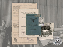 Germany, Luftwaffe.  A Soldbuch & Document Grouping To Unteroffizier Hans Berger