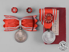 Japan, Empire. Two Red Cross Society Membership Medals