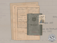 Germany, Heer. A Wehrpaß & Documents, Gebirgsjäger-Ersatz-Bataillon 98