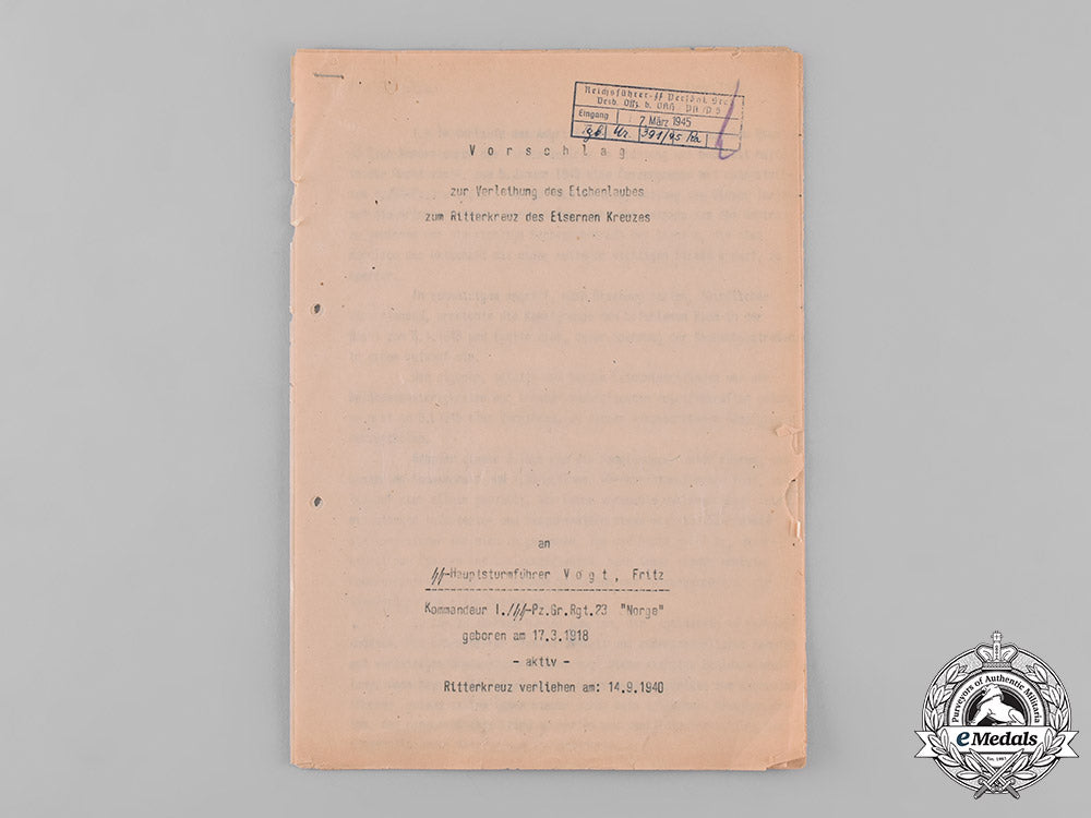 germany,_waffen-_ss._the_official_recommendation_for_the_oak_leaves_to_ss-_hauptsturmführer_fritz_vogt,_regiment23"_norge".1945_m19_6660_1_1