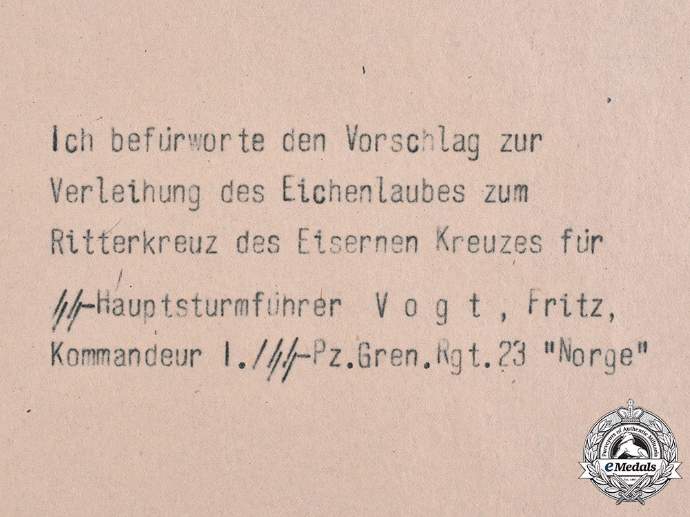 germany,_waffen-_ss._the_official_recommendation_for_the_oak_leaves_to_ss-_hauptsturmführer_fritz_vogt,_regiment23"_norge".1945_m19_6662_1_1