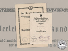 Germany, Kriegsmarine. A Pair Of Award Documents To Günter-Karl Fallasch, 1942