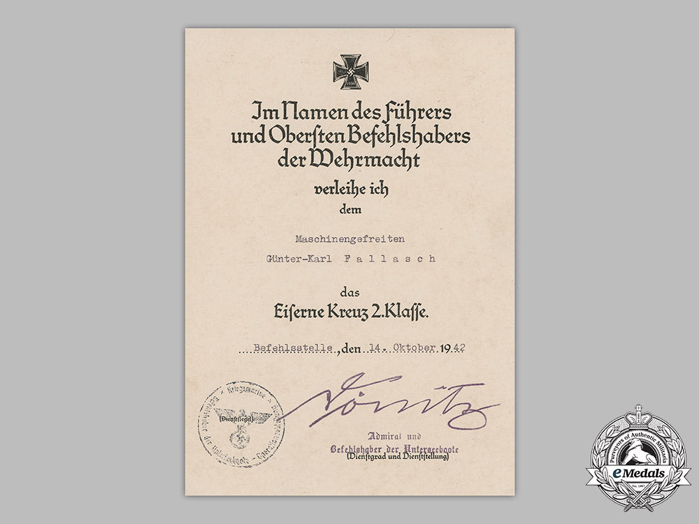 germany,_kriegsmarine._a_pair_of_award_documents_to_günter-_karl_fallasch,1942_m19_8890