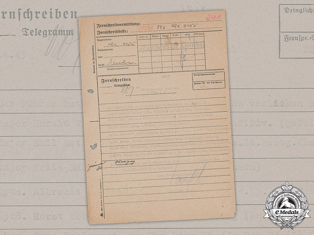 germany,_heer._an_internal_telegram_listing_knight’s_cross_recipients,1945_m19_8897_1