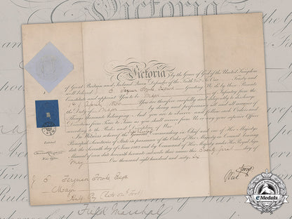 united_kingdom._a_commission_document_to_major_john(_jack)_fowke,54_th(_west_norfolk)_regiment_of_foot,1866_m19_8914