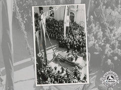 Croatia, Independent State. A Large Press Photo Of Ante Pavelić Visiting Varaždin, C.1942