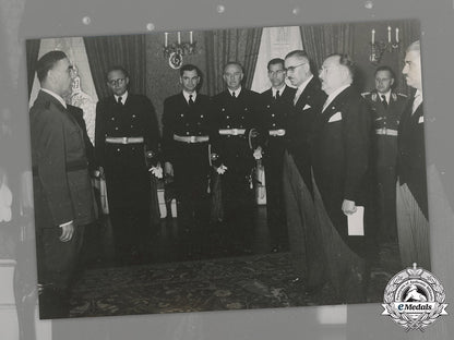 croatia,_independent_state._large_press_photo_of_ante_pavelić_meeting_bulgarian_delegation,_c.1942_m19_8940