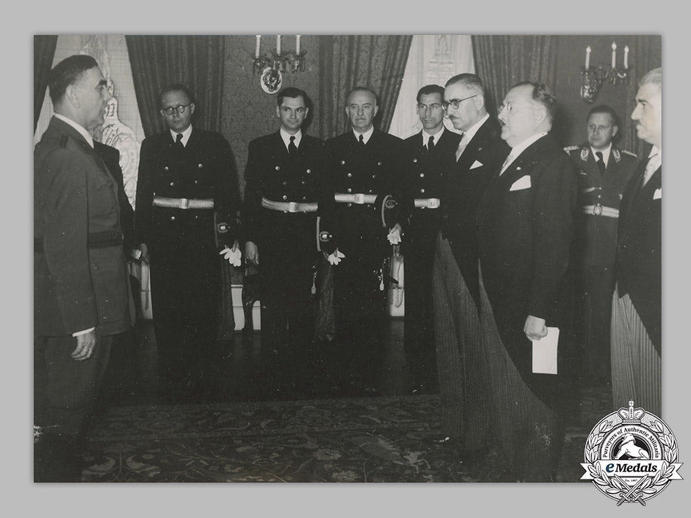 croatia,_independent_state._large_press_photo_of_ante_pavelić_meeting_bulgarian_delegation,_c.1942_m19_8941