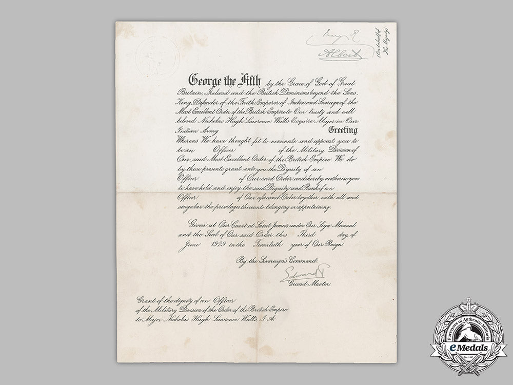 united_kingdom._two_award_documents;_obe&_promotion,_c.1930_m19_8952