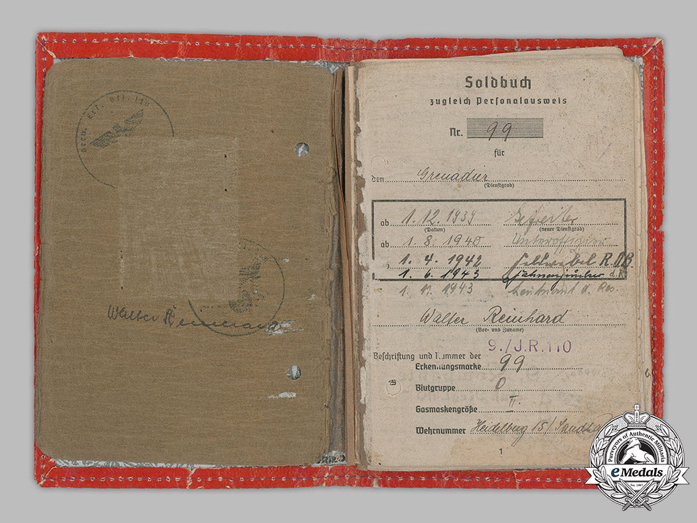 germany,_heer._a_soldbuch_to_leutnant_walter_reinhard,110_th_infantry_regiment_m19_8969