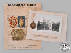 Italy, Fascist State. A Lot Of Italian Cavalry Documents, Medals, And Insignia