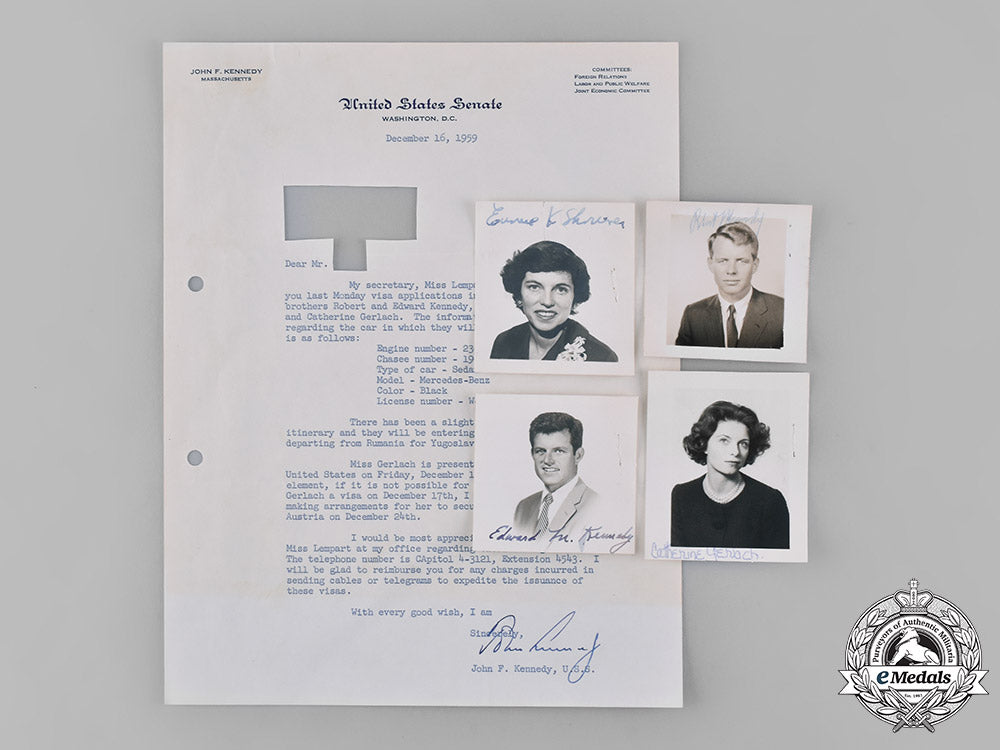 united_states._a_document&_photographs_signed_by_senator_john_f._kennedy&_family_m19_9918