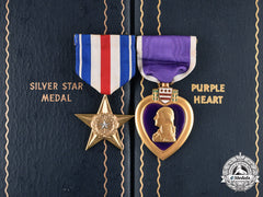 United States. A Silver Star & Purple Heart To Pte Arthur T. Blaquiere, Kia In Luzon, Philippines, 1945