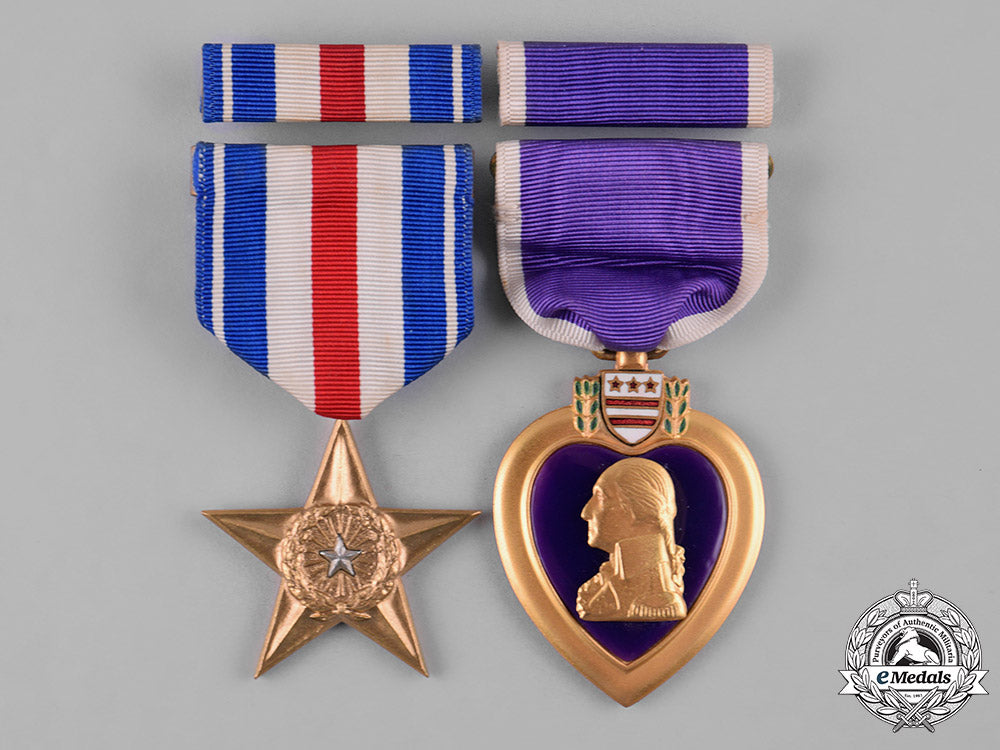 united_states._a_silver_star&_purple_heart_to_pte_arthur_t._blaquiere,_kia_in_luzon,_philippines,1945_m19_9926