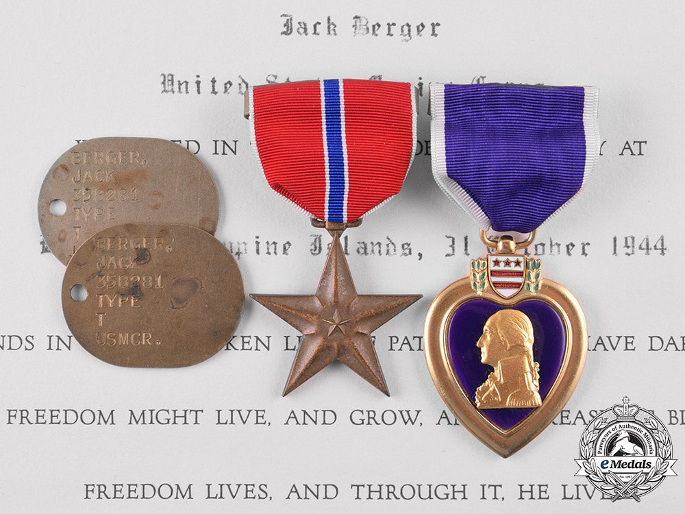 united_states._a_bronze_star&_purple_heart_group_to_cpl._jack_berger,_kia_in_leyte,_philippines,1944_m19_9940_1