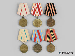 Russia, Soviet Union. A Lot Of Six Second War Veteran's Medals