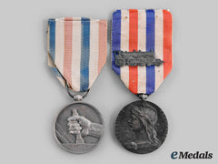 France, Iii Republic. Two Medals Of Honour For Railway Service