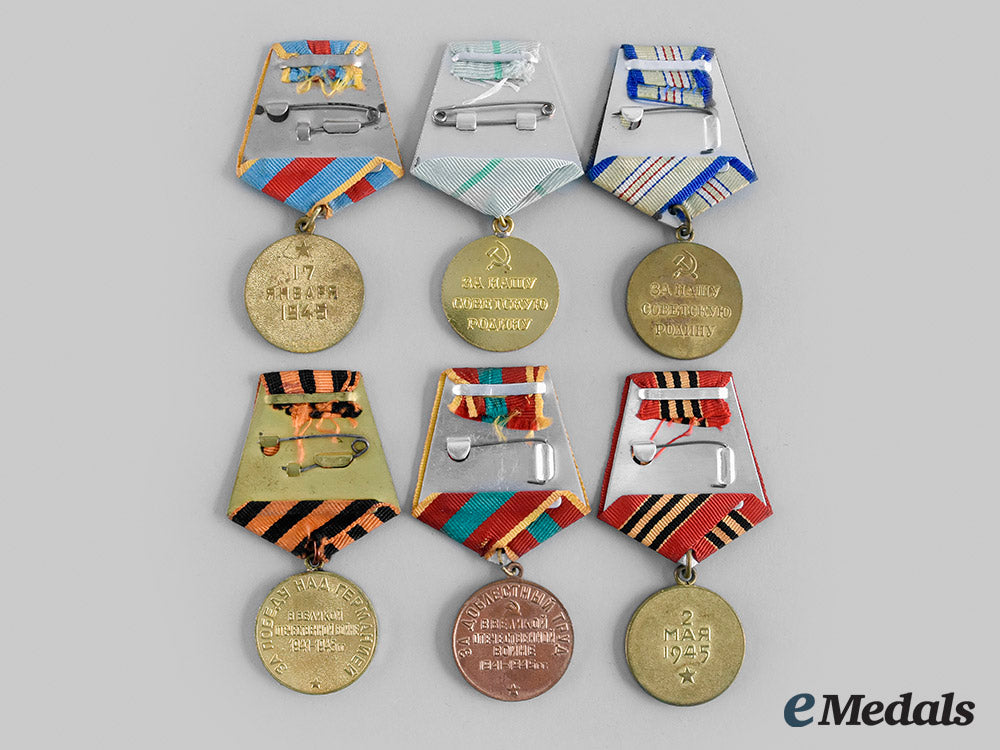 russia,_soviet_union._a_lot_of_six_second_war_medals_m20_00334