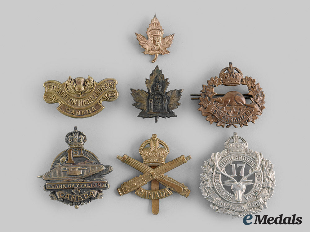 canada,_cef._seven_first_war_badges_m20_00463