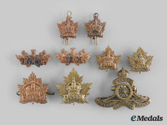 Canada, Cef. Nine First War Era Cap & Collar Badges