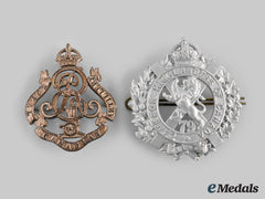 Canada, Dominion. Two Pre-First War Regimental Badges C.1910
