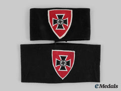 Germany, Kyffhäuserbund. A Pair Of National Socialist Reich Warriors Association Kyffhäuser Membership Armbands