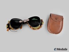 United States. A Pair Of United States Army 10Th Mountain Division Ski Goggles With Case, C. 1941