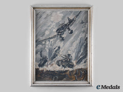 Germany, Luftwaffe. A Battle Of France Stuka Oil Painting, By H. Gudd
