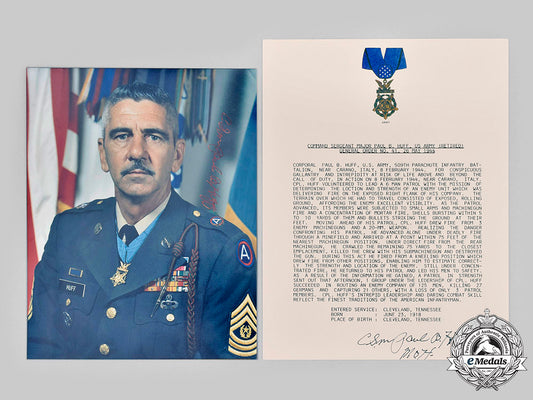 united_states._a_signed_photograph_of_moh_recipient,_paul_bert_huff,_february1944,509_th_parachute_infantry_battalion_m20_040_mnc4089_1
