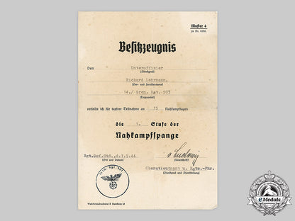 germany,_heer._an_extensive_lot_of_award_documents_to_unteroffizier_richard_lehrmann,_grenadier-_regiment503_m20_1235m19_17414