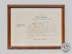 United States. A Commission Document, To Lieutenant Billings, 3Rd Regiment, Massachusetts Militia 1818